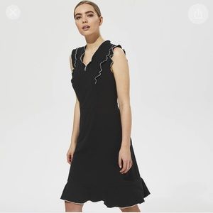 NWT TALL Karl Lagerfeld Paris Fluted Ruffle Dress